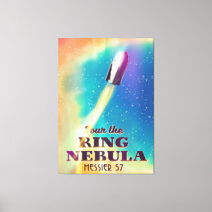 Der Ringnebel (Messier 57) Weltraum-Reiseposter. Leinwanddruck