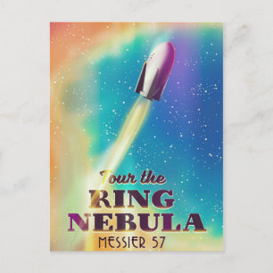 Der Ringnebel (Messier 57) Weltraum-Reiseposter. Postkarte