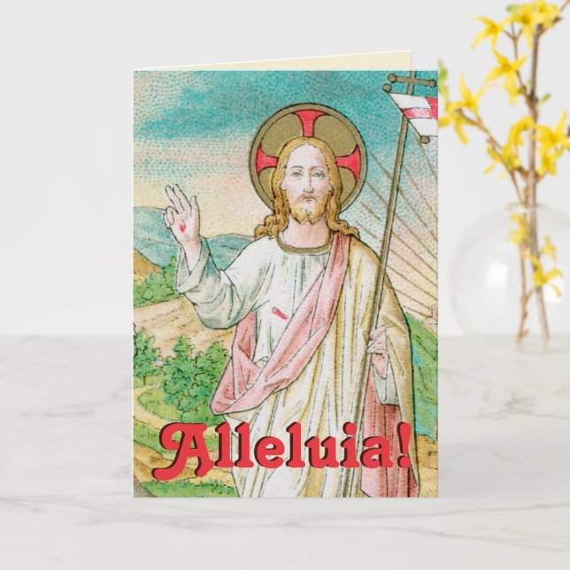 Der Risen Christus (Detail; VVP 08) Ostern Karte (Gelbe Blume)