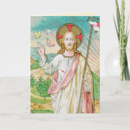 Der Risen Christus mit Schmetterlingen Ostern Karte