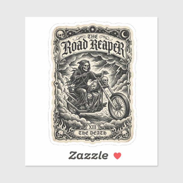 Der Road Reaper Death Tarot Aufkleber (Blatt)