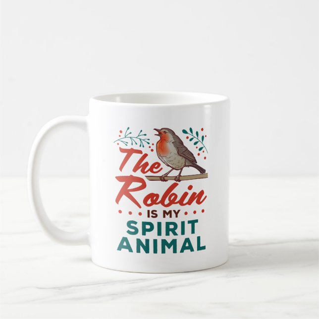 Der Robin ist mein Geist Tier Vogel Lover Vogelbeo Kaffeetasse (Links)