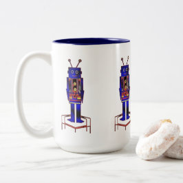 "Der Roboter" (450 ml) Zweifarben-Tasse Zweifarbige Tasse
