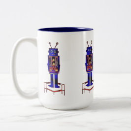 "Der Roboter" (450 ml) Zweifarben-Tasse Zweifarbige Tasse