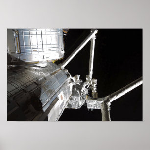 Der Roboterarm des japanischen Experiments Modu 2 Poster