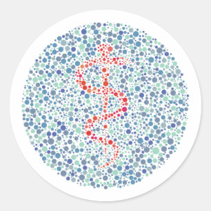 Der Rod des Asclepius-Ishihara-Tests Runder Aufkleber