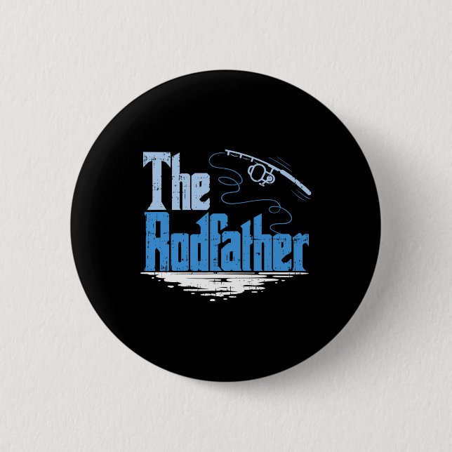 Der Rodfather Lustige Fischerei-Parodie  Button (Vorderseite)