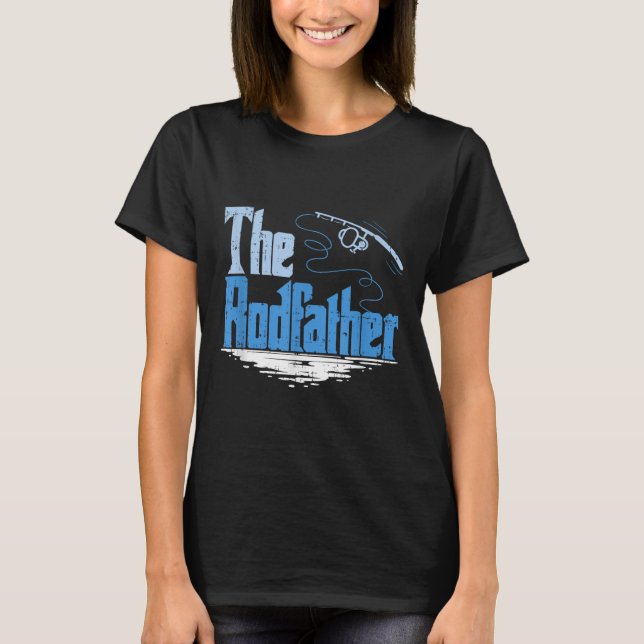 Der Rodfather Lustige Fischerei-Parodie  T-Shirt (Vorderseite)
