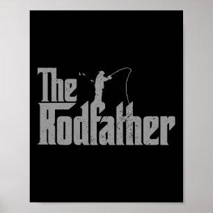 Der Rodfather Lustiger Angler Rod Fish Dad Fis Poster
