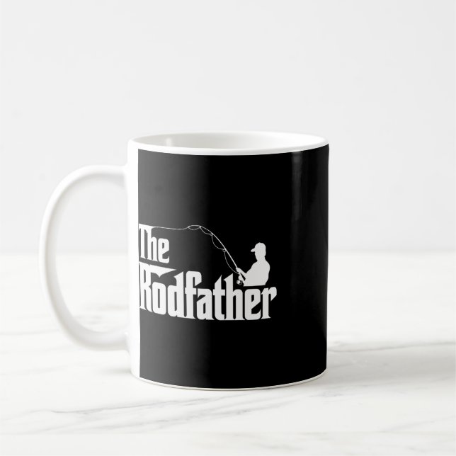Der Rodfather Lustiger Angler-Vater Humor  Kaffeetasse (Links)