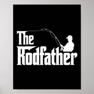 Der Rodfather Lustiger Angler-Vater Humor Poster