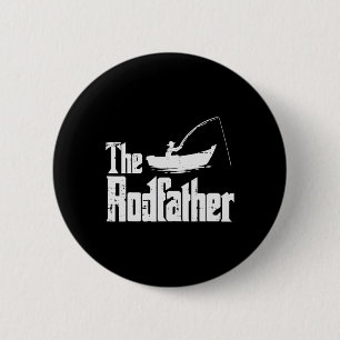 Der Rodfather Lustiger Vatertag-Angelfilm Wortspie Button