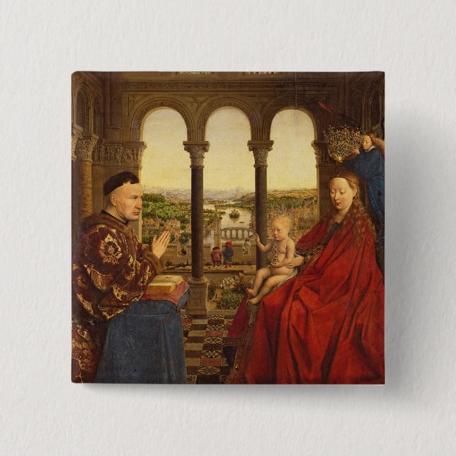 Der Rolin Madonna, c.1435 Button (Vorderseite)