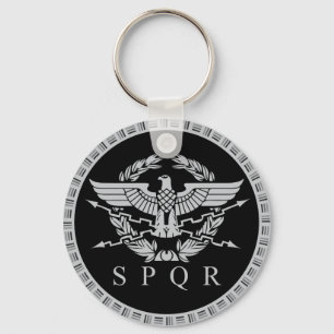 Der römisches Reich-Emblem-Knopf Keychain. Schlüsselanhänger