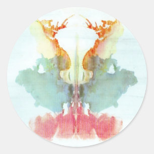 Der Rorschach-Test Klecksbilder Tafel 9 Mensch Runder Aufkleber