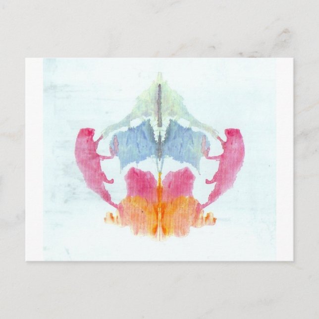 Der Rorschach-Test Klecksographien Tafel 8 Tier Postkarte (Vorderseite)