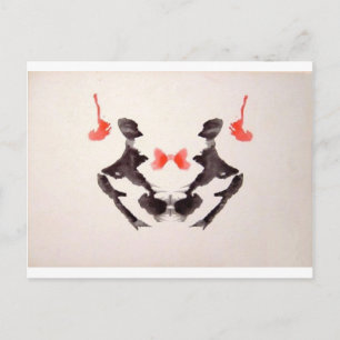 Der Rorschach-Test Tintenklecksplatte 3 Zwei Mensc Postkarte