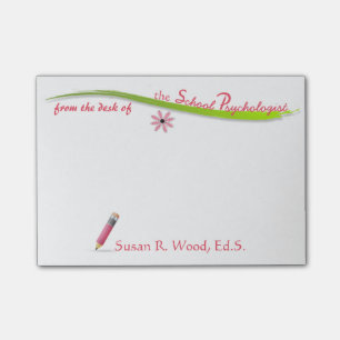 Der rosa Bleistift-klebrige Anmerkungen des Post-it Klebezettel