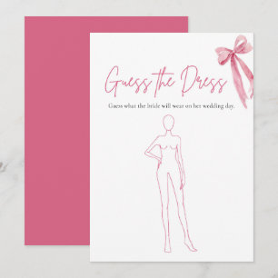 Der rosa Bow rät das Dress Brautparty Game Einladung