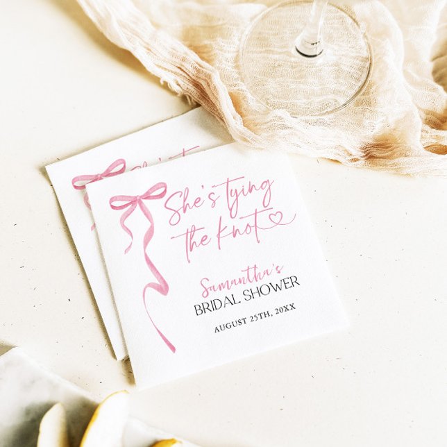 Der rosa Bow verbindet das Brautparty des Knotens Serviette (Von Creator hochgeladen)