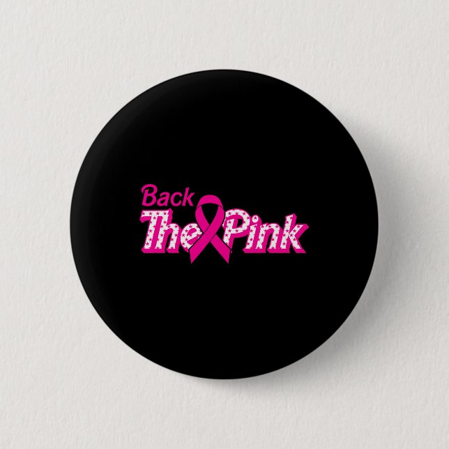 Der rosa Brustkrebs unterstützt den Krebskrieger Button (Vorderseite)