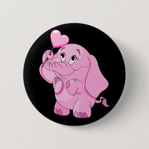 Der rosa Elefant des niedlichen Valentins Button