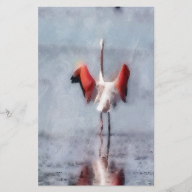 Der rosa Flamingo in der Wasserfarbe Briefpapier (Vorderseite)