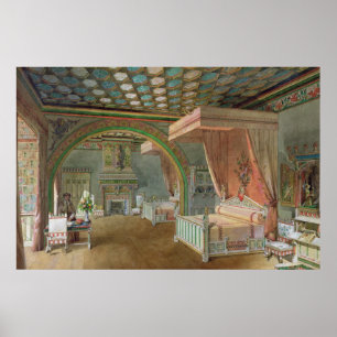 Der Rosa Saal im Schloss von Roquetaillade Poster