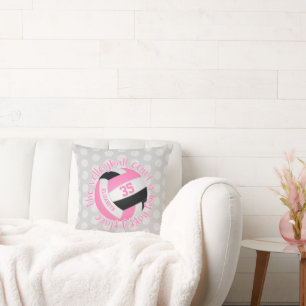 Der rosa schwarz-graue Volleyballplatz ist mein gl Kissen