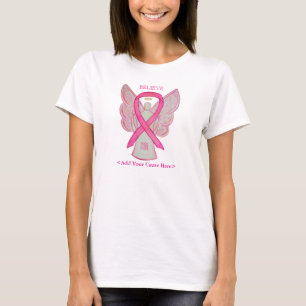 Der rosa Sensibilisierungsring für den Engel des M T-Shirt