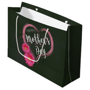 Der rosa Tag der Herz-Blumen-Mutter - große Geschenktüte