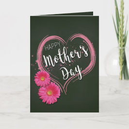 Der rosa Tag der Herz-Blumen-Mutter - Gruß-Karte Karte