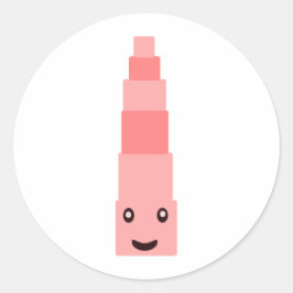 Der rosa Turm Montessori Runder Aufkleber