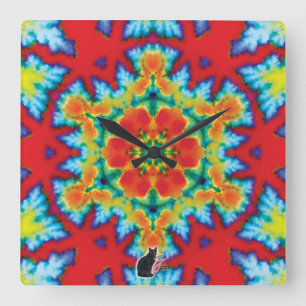Der Rosey Kaleidoskop Quadratische Wanduhr