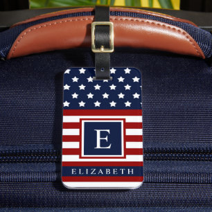 Der rot-blaue Farbblock der US-amerikanischen Flag Gepäckanhänger