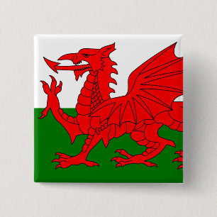Der rote Drache [Flagge von Wales] Button