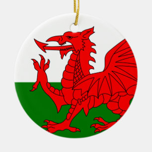 Der rote Drache [Flagge von Wales] Keramikornament
