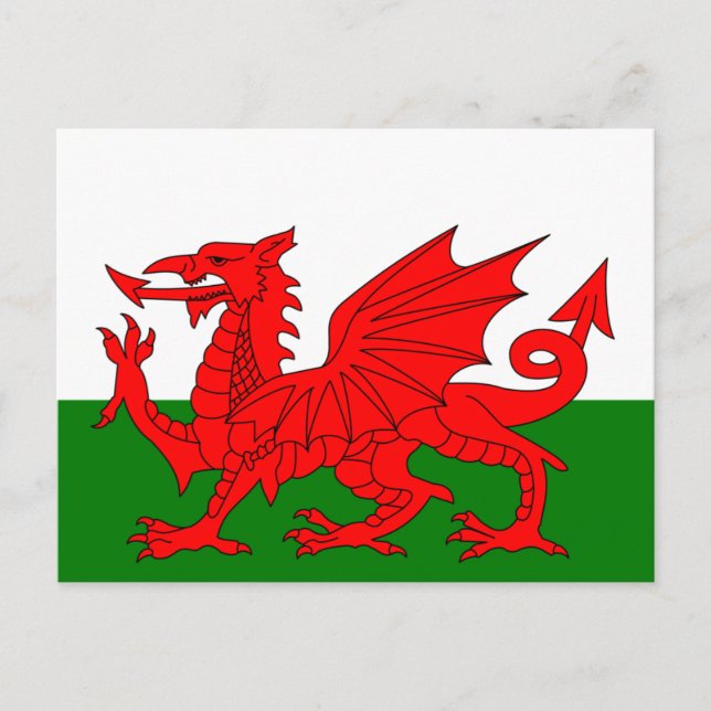 Der Rote Drache [Flagge Wales] Postkarte (Vorderseite)