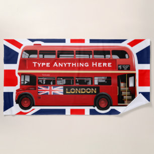 Der rote London-Bus Strandtuch
