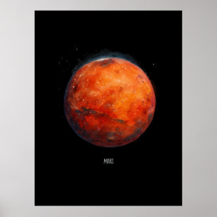 Der Rote Planet: Mars Aquarell Poster