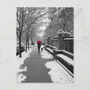 Der rote Regenschirm Postkarte