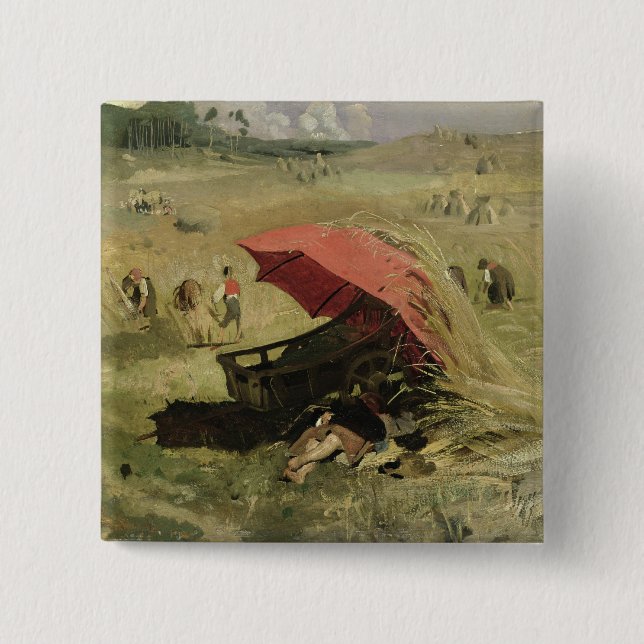 Der rote Sonnenschutz, c.1860 Button (Vorderseite)