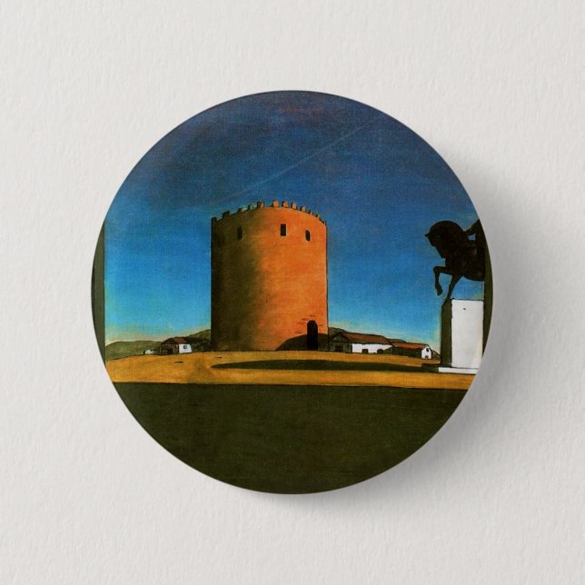 Der rote Turm durch Giorgio de Chirico 1913 Button (Vorderseite)
