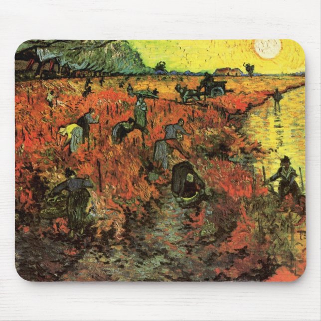 Der Rote Weinberg von Vincent van Gogh Mousepad (Vorne)