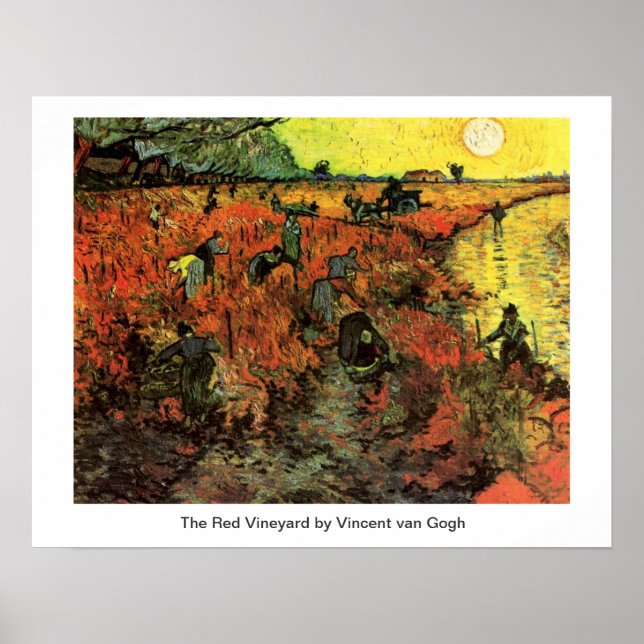Der Rote Weinberg von Vincent van Gogh. Poster (Vorne)
