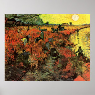 Der Rote Weinberg von Vincent van Gogh. Poster