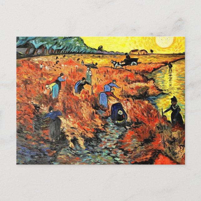 Der Rote Weingarten Vincent van Gogh Artwork Postkarte (Vorderseite)