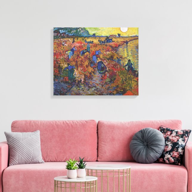 Der Rote Weingarten | Vincent van Gogh | Leinwanddruck (Insitu (Wohnzimmer))
