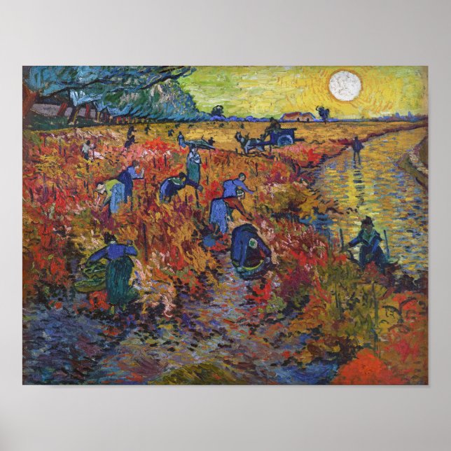 Der Rote Weingarten | Vincent van Gogh | Poster (Vorne)