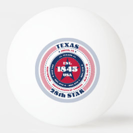 Der rote, weiße und blaue Texas-Kreis Tischtennisball